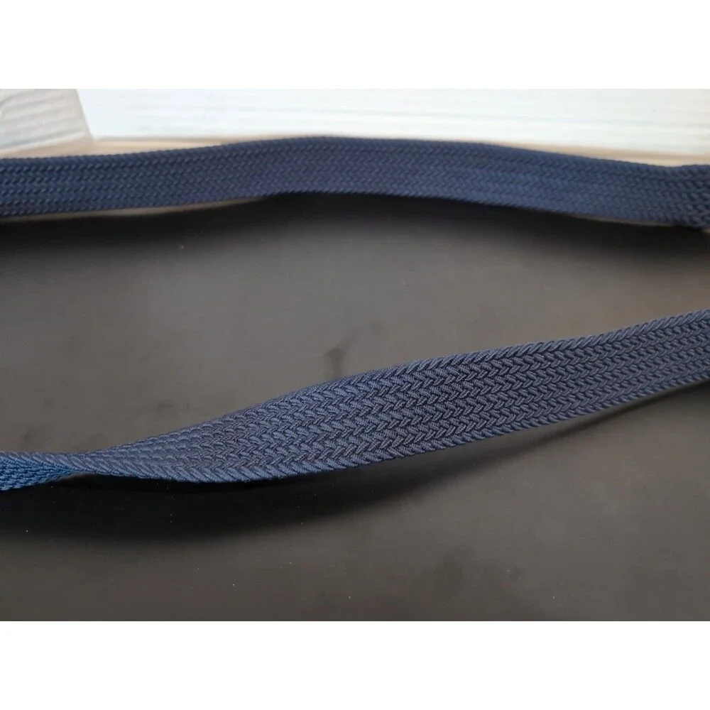 TOMMY BAHAMA MEN'S STRETCH CASUAL BELT L/XL (38-42) NAVY BLUE/LEATHER  EUC